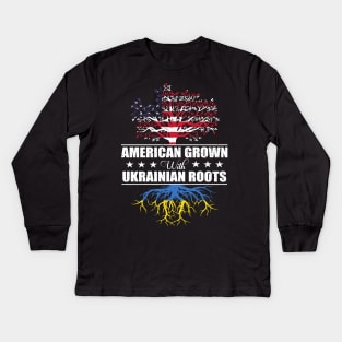 American Grown With Ukrainian roots Kids Long Sleeve T-Shirt